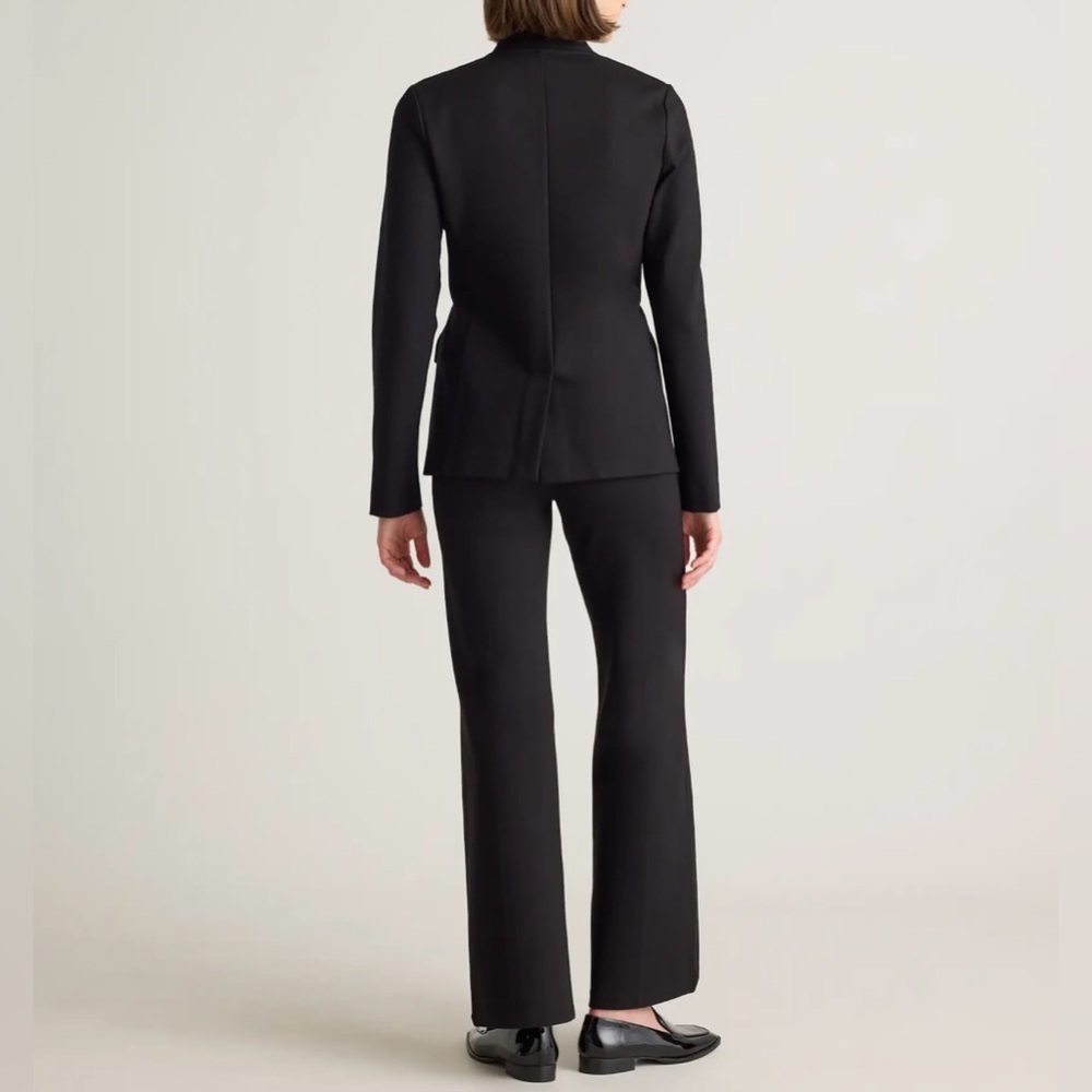 NWOT Quince ultra-stretch ponte stand collar blazer black L - Picture 13 of 13